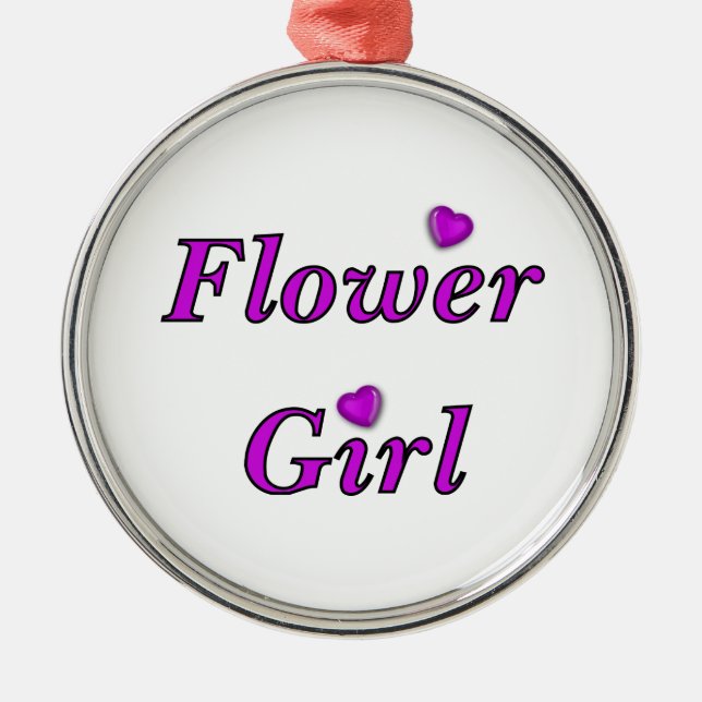 Flower Girl Metal Ornament (Front)