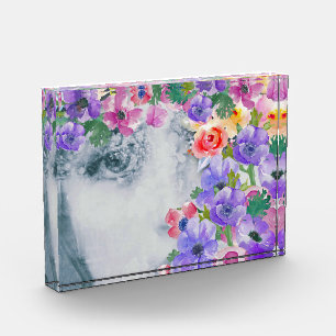 Flower girl,modern art, mixed media,customize photo block