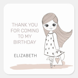 Flower Girl   Personalized Birthday Sticker