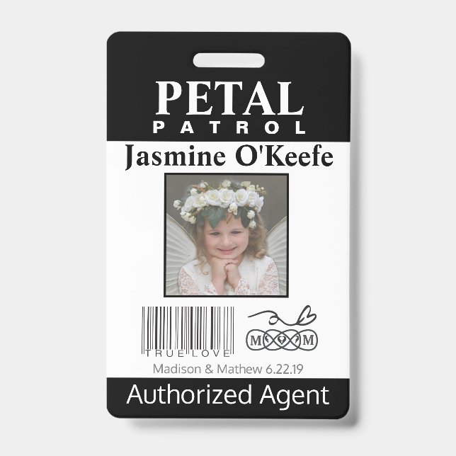 flower Girl Petal Patrol Badge (Front)