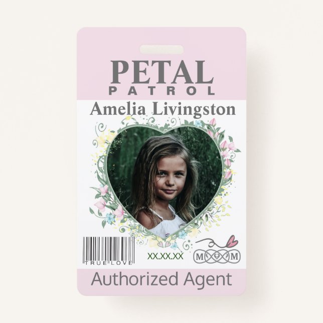 flower Girl Petal Patrol Badge (Front)