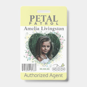 flower Girl Petal Patrol Badge blue
