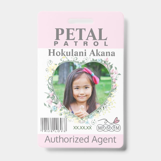 flower Girl Petal Patrol Badge blush (Front)