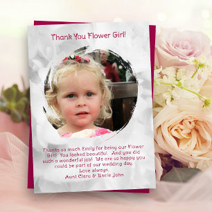 Flower Girl Photo Thank you Message Card
