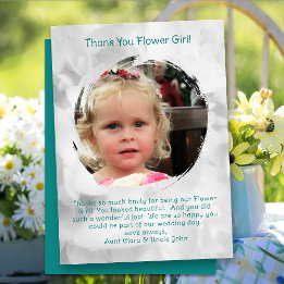 Flower Girl Photo Thank you Message Card