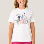 Flower Girl Pink Florl Wedding T-Shirt<br><div class="desc">Make your flower girl feel extra special with this fun t-shirt!</div>