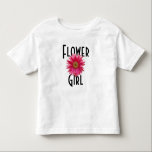 Flower Girl Pink Gerbera Daisy Wedding Toddler T-shirt<br><div class="desc">A bright pink gerbera daisy to match your wedding.  Customize with any text.  For the Flower Girl and the entire wedding party.</div>