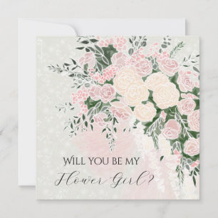 Flower girl Proposal Blush Bow Rose Wisteria