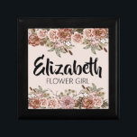 Flower Girl Proposal Gift Customized Bridal Shower Gift Box<br><div class="desc">Do you want to give your bridesmaids the best gift of all? Why not give them a personalized jewellery box filled with all of their favourite flowers! This boho cottagecore enchanted wedding theme flower girl proposal gift personalized bridal party jewellery keepsake box is perfect for any bride-to-be's bridal party. Not...</div>