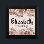 Flower Girl Proposal Gift Customized Bridal Shower Gift Box<br><div class="desc">Do you want to give your bridesmaids the best gift of all? Why not give them a personalized jewellery box filled with all of their favourite flowers! This boho cottagecore enchanted wedding theme flower girl proposal gift personalized bridal party jewellery keepsake box is perfect for any bride-to-be's bridal party. Not...</div>