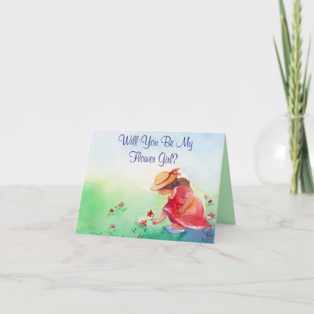 Flower Girl Request Card Cards Invite Invitation (Front)