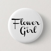 Flower Girl Retro Script Black on White
