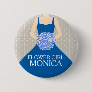 Flower girl royal blue dress named wedding pin