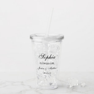 Flower Girl Script Customized Acrylic Tumbler