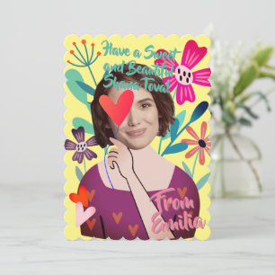 Flower Girl Shana Tove Beautiful Original and Arti Holiday Card