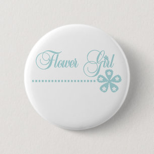 Flower Girl Teal Elegance 2 Inch Round Button