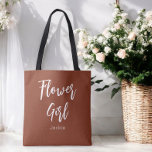 Flower Girl Terracotta Brown Wedding Tote Bag<br><div class="desc">Flower Girl Terracotta Brown Tote Bag or Wedding,  Bridal Party,  Bridal Shower,  Bachelorette Party. Check out more products with this design in the collection below.</div>