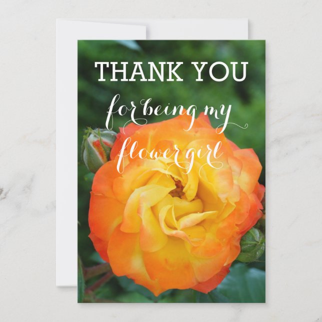 Flower Girl Thank you Invitation Card (Front)
