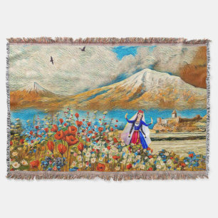 Flower Girl  Throw Blanket