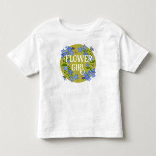 Flower Girl Toddler Wedding floral Forget me nots  T-shirt