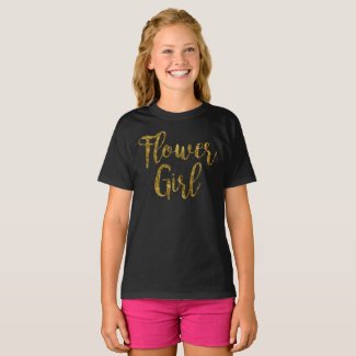Flower Girl Tshirt | Gold Foil Print