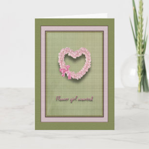 Flower girl wanted Heart of Pink Roses Invitation