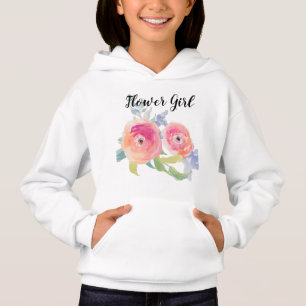 Flower Girl Water Colour Hoodie - Customizable