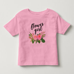 flower girl watercolor floral toddler t-shirt