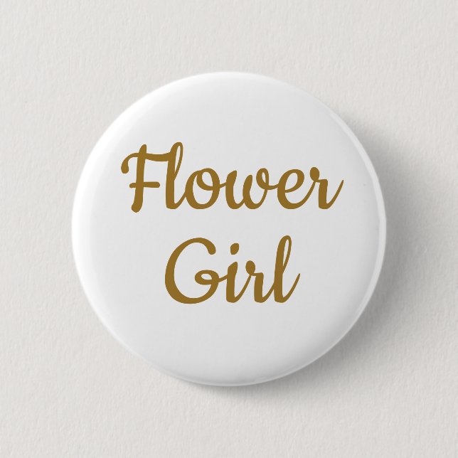 Flower girl wedding  2 inch round button (Front)