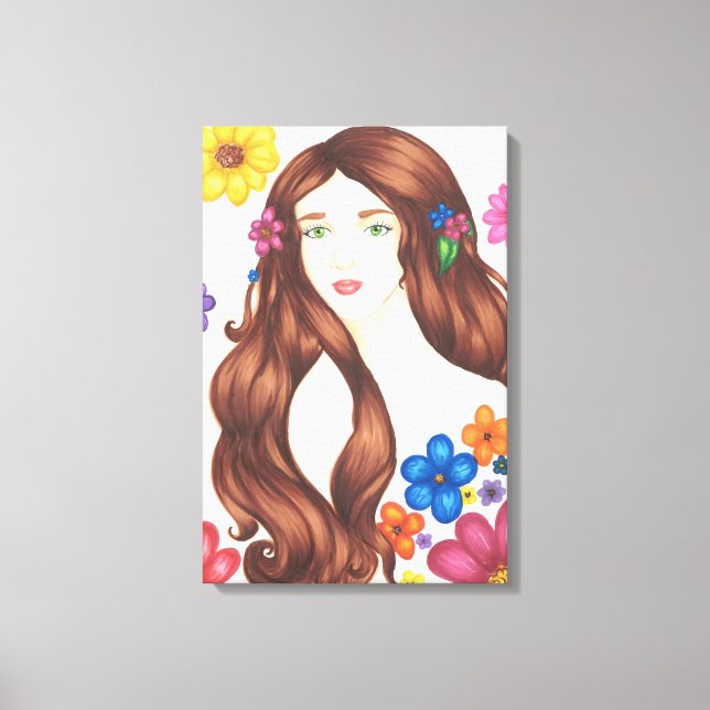 Flower Girl Wrapped Canvas (16" x 24") (Front)