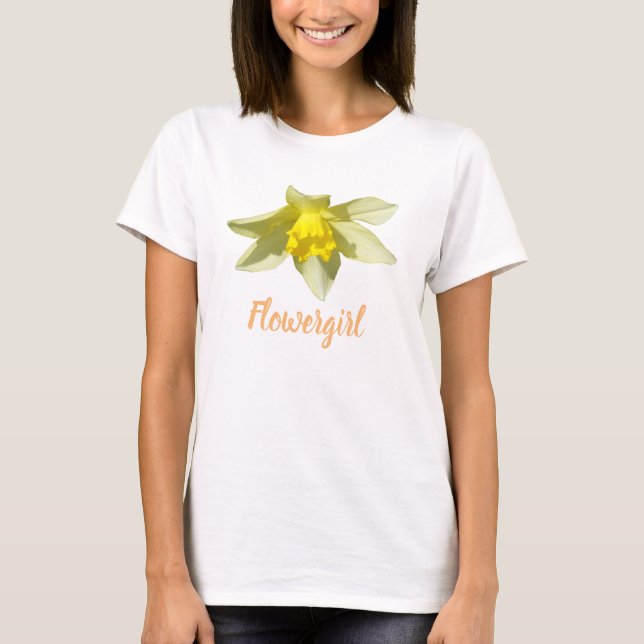Flower girl Yellow daffodil  Flowy Circle Top (Front)