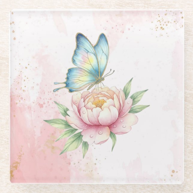 Flower Glass Coaster (Front)