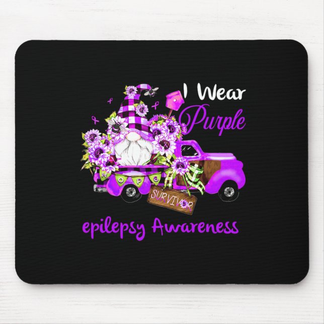 Flower Gnome Survivor Epilepsy Awareness  Mouse Pad (Front)