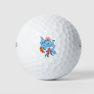 Flower Gzhel Pattern Golf Balls