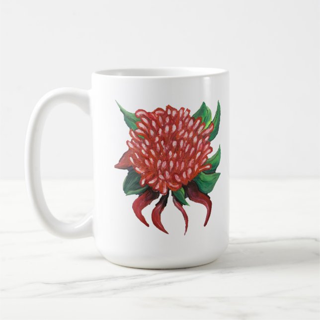Flower Hand Drawn Waratah Coffee Mug (Left)