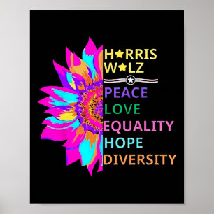 Flower Harris Wheimer 2024 Peace Love Equality Hop Poster