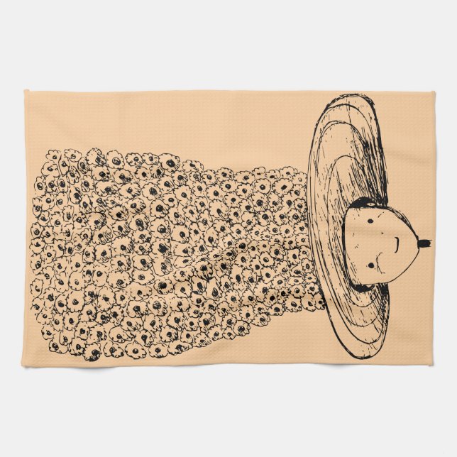 Flower Hat Kitchen Towel (Horizontal)