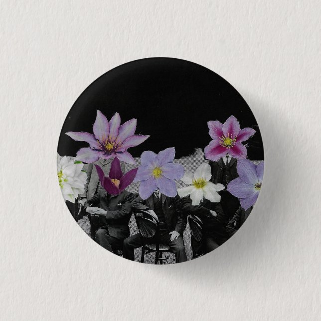 Flower Heads in Space 1 Inch Round Button (Front)