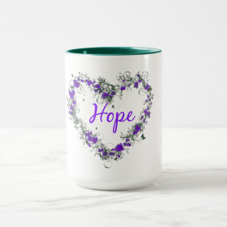 Flower Heart of Hope 15 oz Ringer Mug