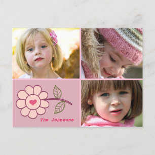 flower heart postcard