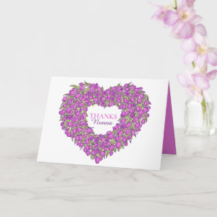 Flower heart purple tuilp art Nonna Mother's Day Card