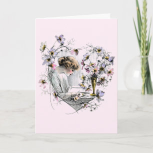 Flower Heart Valentine Holiday Card