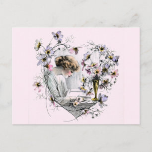 Flower Heart Valentine Holiday Postcard