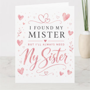 flower heart Wedding Sister Honour Card