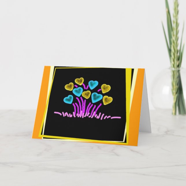 flower hearts holiday card (Front)