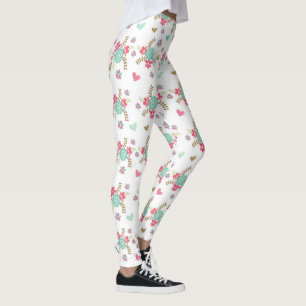 Flower/hearts - Leggings