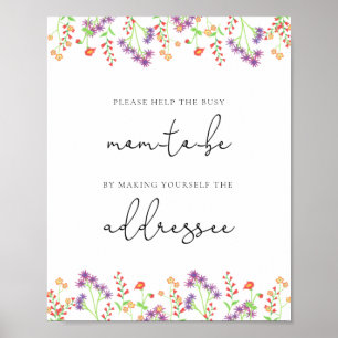 Flower Help the Busy Mom-to-Be Address an Envelope Poster