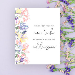 Flower Help the Busy Mom-to-Be Address an Envelope Poster
