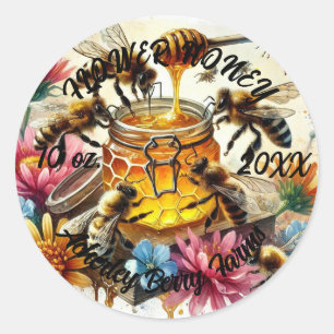 FLOWER HONEY stickers for jars