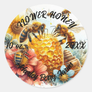FLOWER HONEY stickers for jars